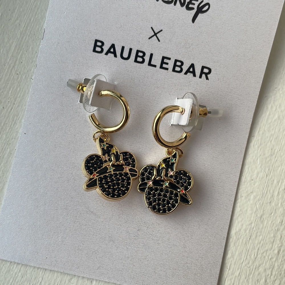 Disney X Baublebar Halloween Mickey Minnie Black Witch Hat Earrings
